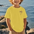 thumbnail image 2 of NINGMENG Juniors Garçons Chemises & Hauts Imprimé Cocotier Col Rond Mignon Manches Courtes Décontracté Sport Confortable Chandail T-Shirts Usage Quotidien, Jaune, 10-11 Ans, 2 of 4