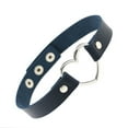 thumbnail image 2 of Colorful Necklace Japanese Style Halloween Women Accessory Leather Chokers Chain Neck Wear Adjustable Sparkling Heart Choker Deep blue, 2 of 8