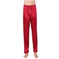 thumbnail image 1 of Gureui Mens Silk Satin Pajamas Long Pants Sleep Bottoms Drawing Loose Nightwear Sleepwear Trousers, 1 of 10