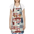thumbnail image 3 of Easygdp Patchwork In Country Style Apron Waterdrop Resistant with 2 Pockets,Oil Resistant Cooking Kitchen Chef Apron for Women Men, 3 of 7
