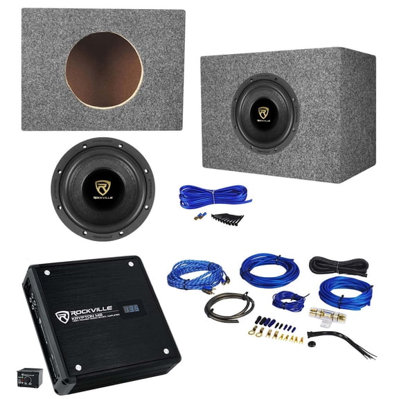Rockville W65K9D2 6.5" 1000w Car Subwoofer Sealed Box Mono Amplifier Amp Kit