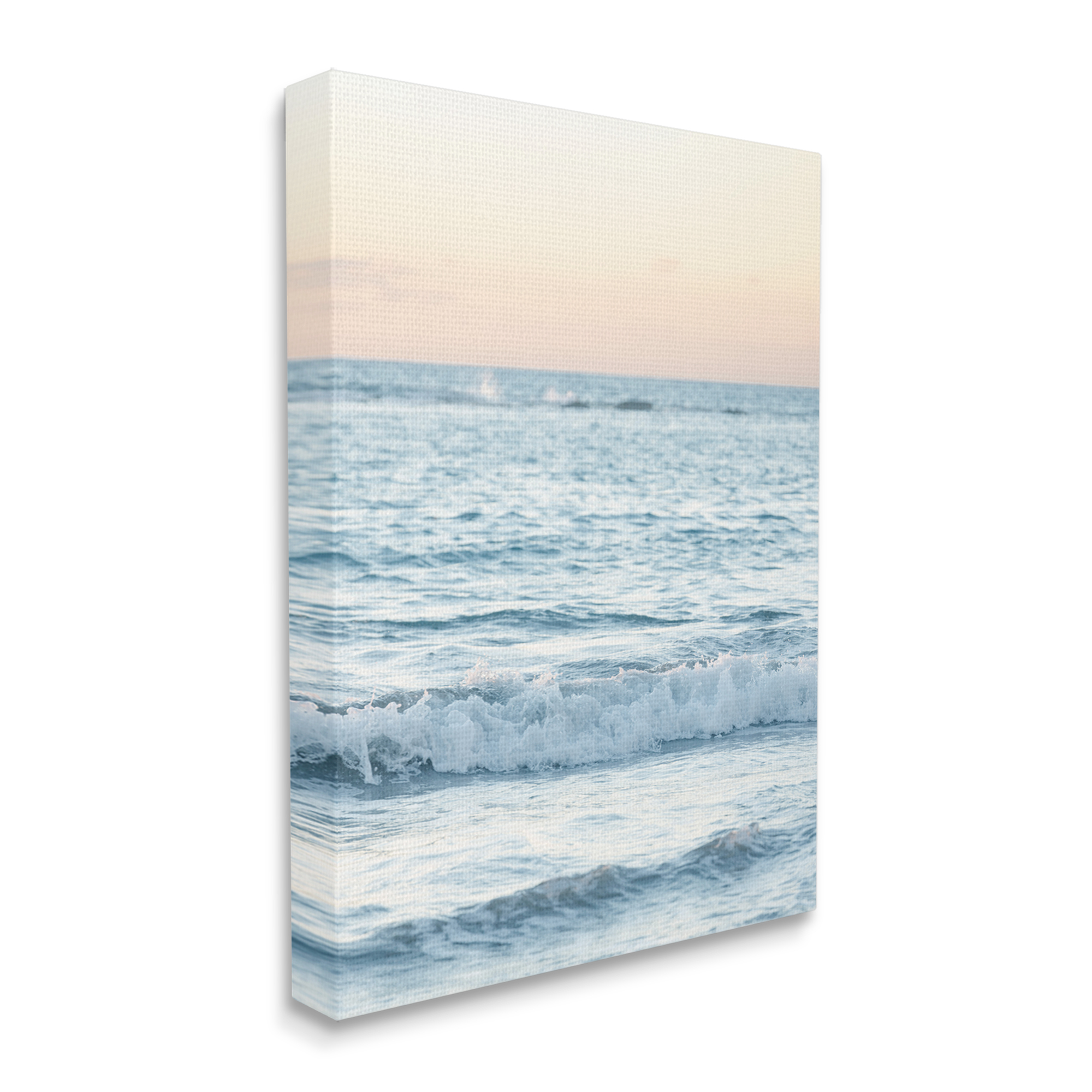 Stupell Industries Blue Waves at Sunset Nature Photography Gallery Wrapped Canvas Print Wall Art, 24 x 30