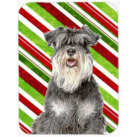 Candy Cane Holiday Christmas Schnauzer Mouse Pad, Hot Pad or Trivet