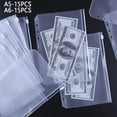 thumbnail image 1 of 15 Pack A5 A6 Binder Pockets 6 Holes Clear Poly Zipper Binder Envelope Plastic Binder Pockets For School Office Supplies, 1 of 10