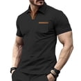 thumbnail image 2 of Fnnxeal Mens Polo Shirts Collared Summer Casual Short Sleeve Solid Waffle Polo Black Shirts for Men Size S, 2 of 5
