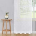 thumbnail image 6 of Sheer Curtains 95" Long for Living Room, Soft Voile Textured Jacquard Sheer Window Curtains Embroidered with Pom Pom Design, 52 x 95 Inch, 2 Panels, Pink Pompoms, 6 of 9