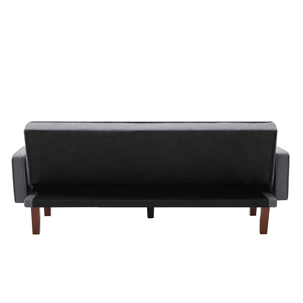 Private Jungle Grid Tufted Futon Sofa Couch/Bed with Adjustable Backrest, Gray Private Jungle Grid Tufted Futon Sofa Couch/Bed with Adjustable Backrest, Gray