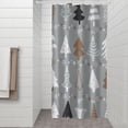 thumbnail image 2 of Gray Christmas Tree Pattern Shower Curtain 36"x72" ,Bathroom Decorative Shower Curtains Set with 12 Hooks,Modern Waterproof Washable Shower Curtain, 2 of 6