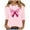 Pink, variant on Kilaqueen Breast Cancer Survivor Shirt for Women Casual 3/4 Sleeve Lightweight Round Neck Tunic Tops Pink Ribbon Butterfly Graphic Print Blouses Fight Breast Cancer Inspirational Blouse