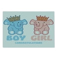 thumbnail image 2 of Gender Reveal Cutting Board, Boy and Girl Twins Elephants with Royal Crowns, Decorative Tempered Glass Cutting and Serving Board, in 3 Sizes, by Ambesonne, 2 of 5