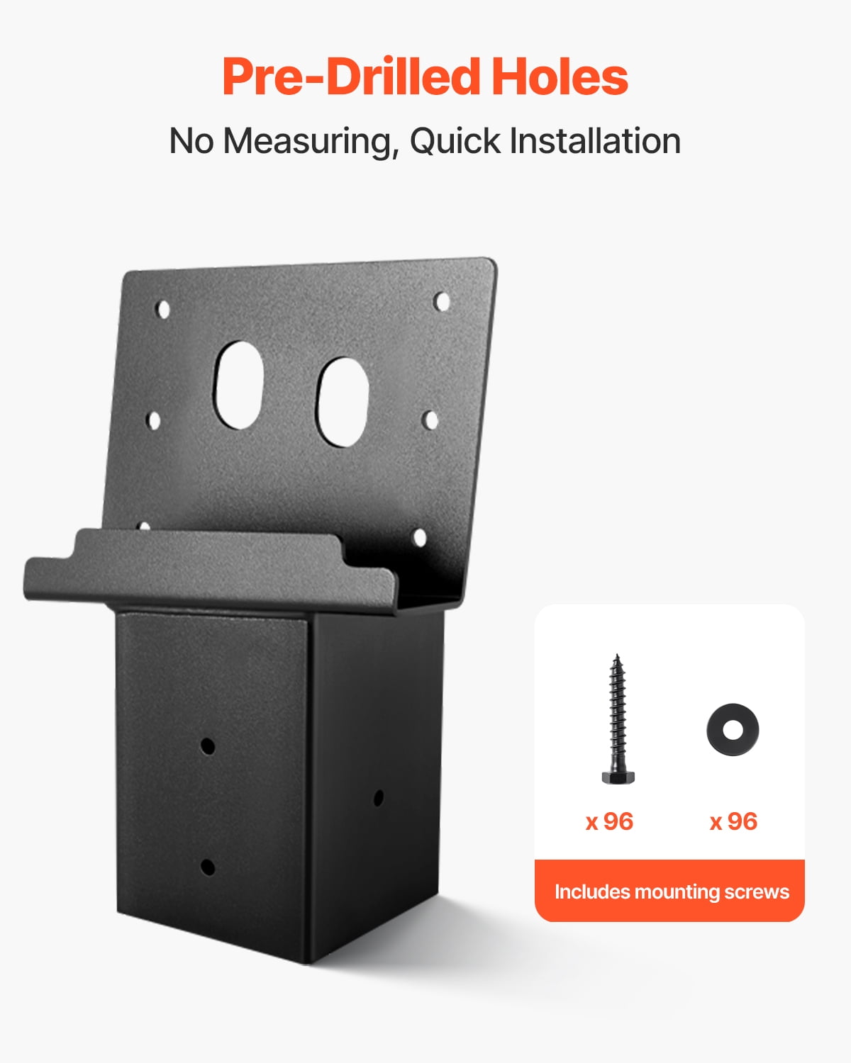 VEVOR Deer Blind Brackets, Outdoor 3.6x3.6 Platform Bracket, Fit 3.5x3.5 In / 88.9x88.9 mm Lumber, 2204lbs/1000kg Capacity Steel Elevator Brackets for Deer Stand, Hunting Blinds, Shooting Shack