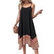 thumbnail image 3 of Vestido Bohemio con Bloques de Color para Mujer, Estilo Hawaiano, con Tirantes Finos y Vuelo. Negro M, 3 of 10