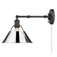 thumbnail image 5 of Yep by Golden Lighting Orwell 1-light Swing Arm Wall Lamp in Matte Black and Chrome shade, 5 of 6