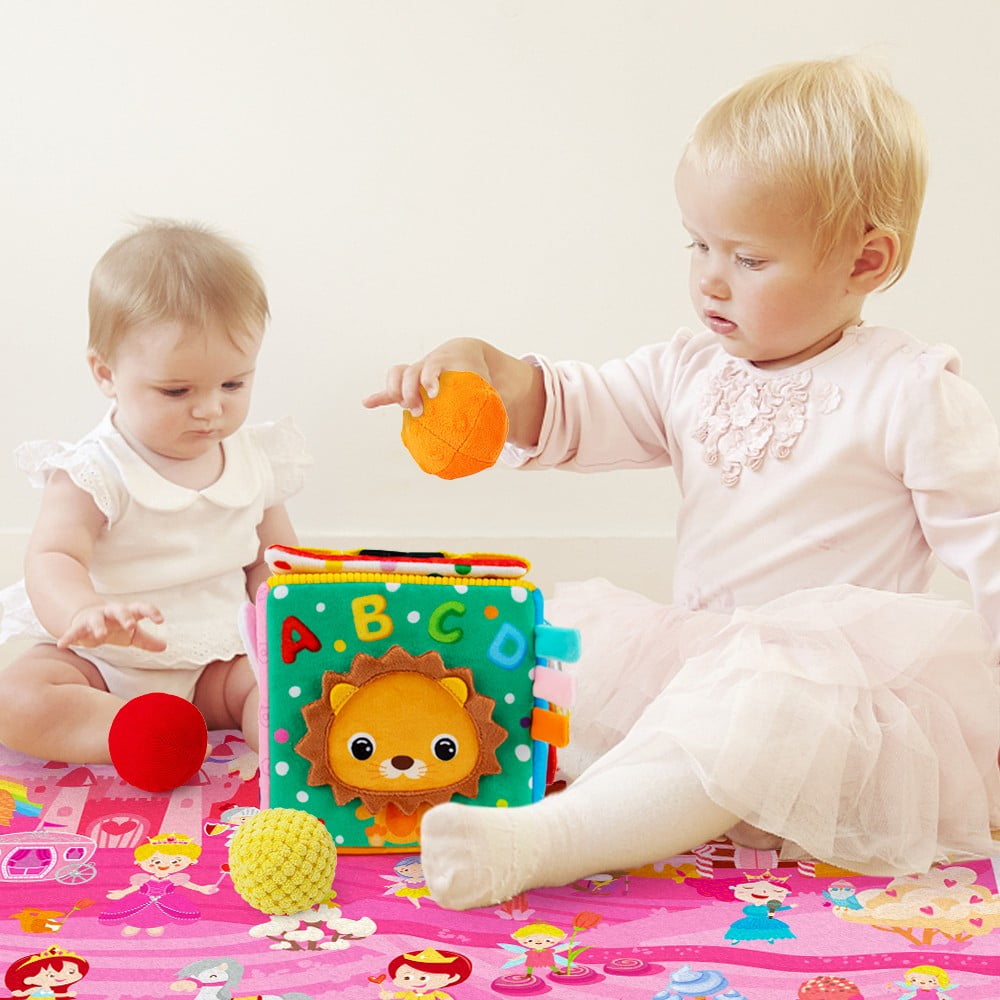 beetoy Baby Play Mat for Floor, Soft Plush Baby Crawling Mat, 60.6" X 44.5" Large ABC Rug for Babies and Toddlers, Foldable Tummy Time Mat Non-Slip Crawling Mat for Boys and Girls 0-6-12 Months