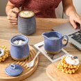 thumbnail image 3 of Hasense Sugar and Creamer Set with Lid Spoon, Porcelain Cream Container and Sugar Bowls Set for Countertop, Vintage Coffee Serving Set, Sugar Holder and Creamer Pitcher Set for Home Decor, Sky Blue, 3 of 7