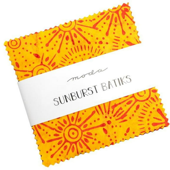 Sunburst Batiks Charm Pack by Moda, 42 5-inch Precut Fabric Quilt Squares