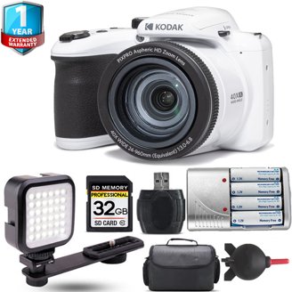 Kodak PIXPRO AZ405 Digital Camera (Black) + Extra Battery + LED