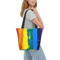 thumbnail image 7 of Kll Tote Bag For Women Rainbow Colored Print Shopping Grocery Reusable Bags For Office School Shopping Travel, 7 of 7