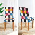 thumbnail image 3 of Yayeee 4 Pack Dining Chair Covers Stretch Parson Chairs Slipcovers Seat Protector, White Checkered Pattern, 3 of 6