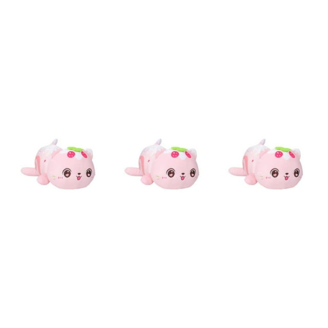 bedienty Cat Pillow - Adorable Stuffed Toy To Furry Friend Company Three-dimensional And Full With Quick Spring Can Choose Pink Strawberry Cat 3Set