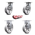 thumbnail image 2 of 8 Inch V Groove Semi Steel Caster Set with Ball Bearings 2 Swivel 2 Rigid SCC, 2 of 2