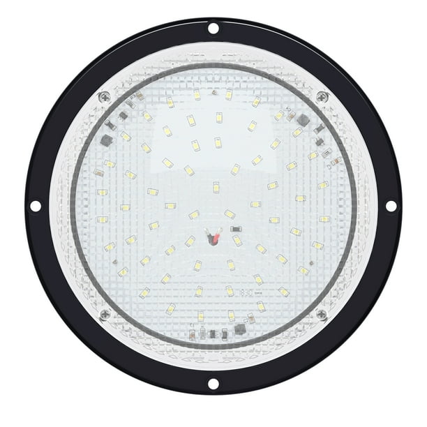 Leisure LED RV Black Housing 8.5" Round Scare Porch 12V LED Light 600