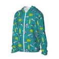 thumbnail image 2 of Daiia Cute Shark Turtle UPF 50+ Sun Protection Hoodie Jacket Lightweight Long Sleeve Sun Shirt for Women Men with Pocket Hiking Outdoor-Small, 2 of 9