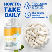 NervX Advanced Nerve Support Supplement Pills All Natural Ingredients Nerv X 120 Capsules