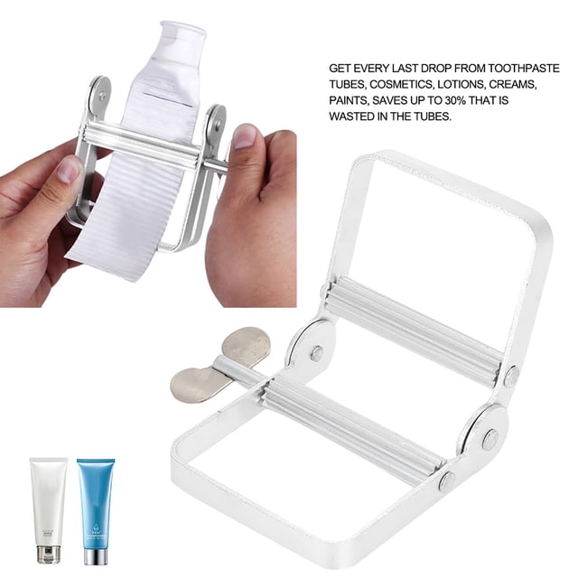 Exrimidor de Pasta de Dientes - Soporte Exrimidor de tubo Rodante de aluminio para crema y cosmética - dispensa una cantidad uniforme, ahorra hasta un 30%