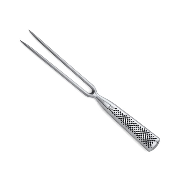 Global GF-24, Classic Straight, Stainless Steel Carving Fork, Medium, Silver