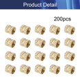 thumbnail image 4 of HUGFEGWE M3x4mm Female Thread Knurled Nuts,200PCS Hx4mm OD Brass Threaded Insert Embedment Nuts Hydraulic Welded Joint Injection Molding Assortment Kit for 3D Printing Injection Molding CJB91-25052, 4 of 7