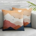 thumbnail image 3 of Heduofu Boho Throw Pillow Covers Mid Century Bohemian Nature Landscape with Mountain Sun Moon Abstract Decorative Pillow Cases Home Decor Standard White, 3 of 5