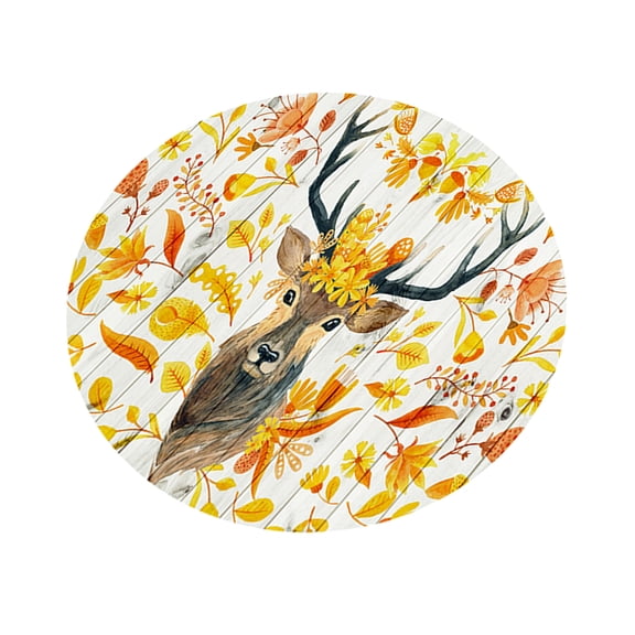 Esquirla 140x140cm Round Tablecloth Table Cover Polyester Fiber Banquet Party Decor - 6.Colorful Elk