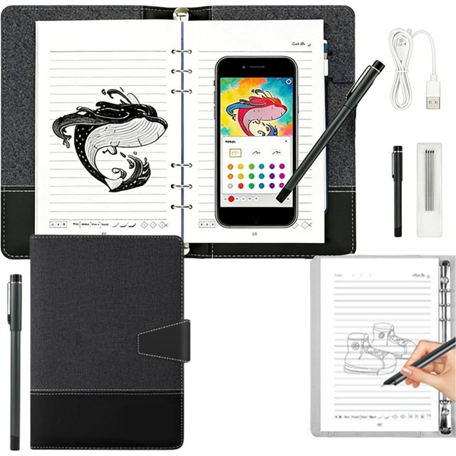 Cuaderno de Dibujo Digital, Bolígrafo con Sincronización Bluetooth 5.0, Transferencia de Bocetos en Papel A Digital, Dibujo y de Notas para Estudiantes A