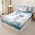 thumbnail image 2 of Erosebridal Jellyfish Marine Zipper Full Size Comforter Sets with Fitted Sheet and 2 Pillowcases,Lavender Tentacle Coral Dolphin Ocean Zipper Bedding Set For Boys,Reversible,4-Piece, 2 of 7