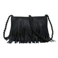 thumbnail image 1 of Soft-sided hand work woven tassel bag, single shoulder crossbody bag, 1 of 5