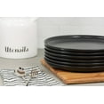 thumbnail image 3 of 10 Strawberry Street Double Line 10.5" Round Stoneware Dinner Plate, Set of 6, Matte Black, 3 of 6