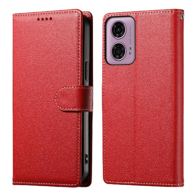 Funda para FOXDOCK Motorola Moto G24– Cuero Premium, 3 ranuras para tarjetas, Protección contra impactos
