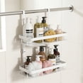 thumbnail image 4 of White Over Door Shower Caddy, Rustproof Bathroom Organizer, 2-Tier Storage Rack, 11.81x5.31 Inch Shelves, No Drilling Required, 4 of 5