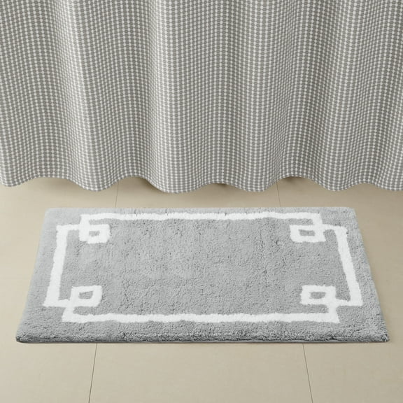 Madison Park Bathroom Rug, Soft Cotton Bath Rug, Gray, 20" x 30"
