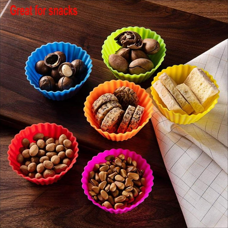 Silicone Muffin Cups, Selizo 54 Pcs Silicone Cupcake Baking Cups Reusable Muffin Liners Cupcake Wrapper Cups Holders for Muffins, Cupcakes and Candies
