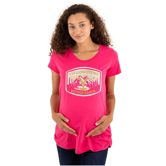 Y Yellowstone Dutton Ranch Mountains Women's Maternity T Shirt Tee Brisco Brands S