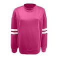 thumbnail image 4 of UJNDER Women's Color Block Drop Shoulder Crewneck Sweatshirt Long Sleeve Loose Fit Autumn Winter Pink L, 4 of 4