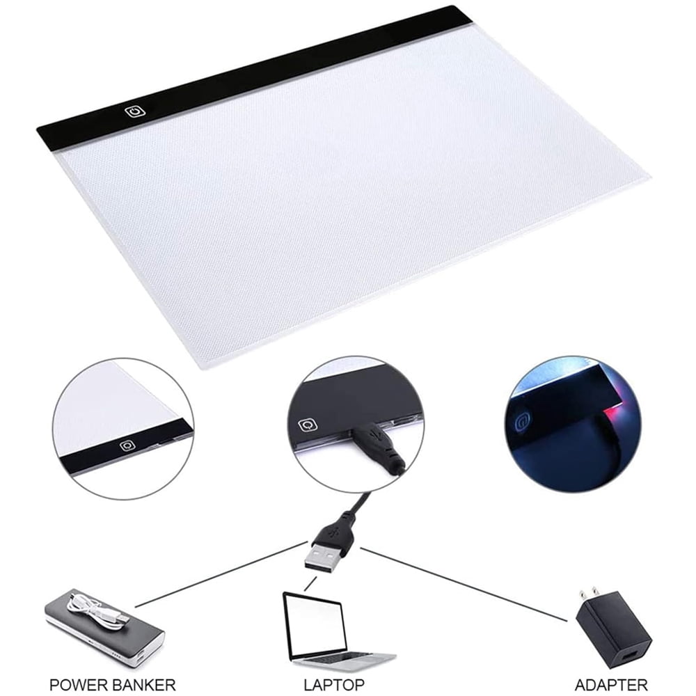 A3 Led Drawing Copy Pad Three Level Dimmable Led Light Pad Drawing Board Tracing Light Box Game Learning Educational Auxiliary Tools USB For Artist Animation Sketch Architecture Painting Board