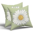 thumbnail image 5 of Spring Summer Pillow Covers 18x18 in Sage Green Daisy Floral Couch Pillow Cases Set of 2 Flower Bloom Farmhouse Throw Pillows Spring Decor for Room Bedroom Coushion Outdoor, 5 of 6