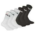 thumbnail image 1 of FILA Calcetines unisex, pack de 6 - calcetines de tripulación, de rizo, de tenis, deportivos (2x 3 pares) Negro/Blanco 43-46, 1 of 5