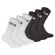 thumbnail image 1 of FILA Calcetines unisex, pack de 6 - calcetines de tripulación, de rizo, de tenis, deportivos (2x 3 pares) Negro/Blanco 39-42, 1 of 5