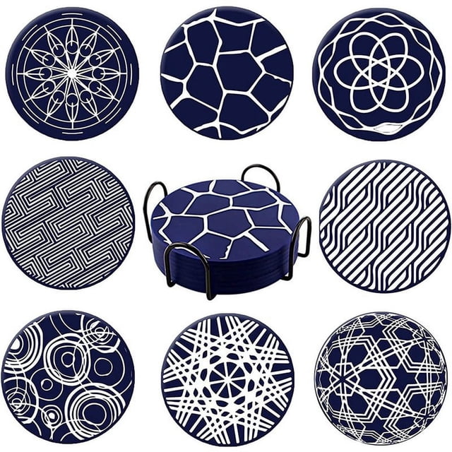 Posavasos de Silicona de 8 Piezas, Posavasos con Soporte, Posavasos de Café, Apto para Bar, Escritorio, ProteccióN de Escritorio Antideslizante