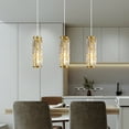 thumbnail image 4 of Mini Crystal Chandelier Modern glod Pendant Lighting Fixture for Dining Room ‎‎Kitchen island Living Room Bedroom(3-Pack ), 4 of 7