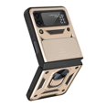 thumbnail image 3 of Estuche Para Teléfono Compatible Con Samsung Galaxy Z Flip 3 Tpu Soporte De Anillo De Metal Magnético Cubierta De Estuche A Prueba De Golpes sonducket EL016467-06, 3 of 5